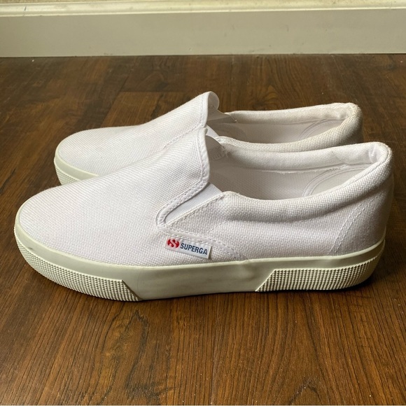 Superga Slip On Platform Classic White Slip-On Sneakers SZ 9.5(41) ✨Like New✨ - Picture 7 of 14